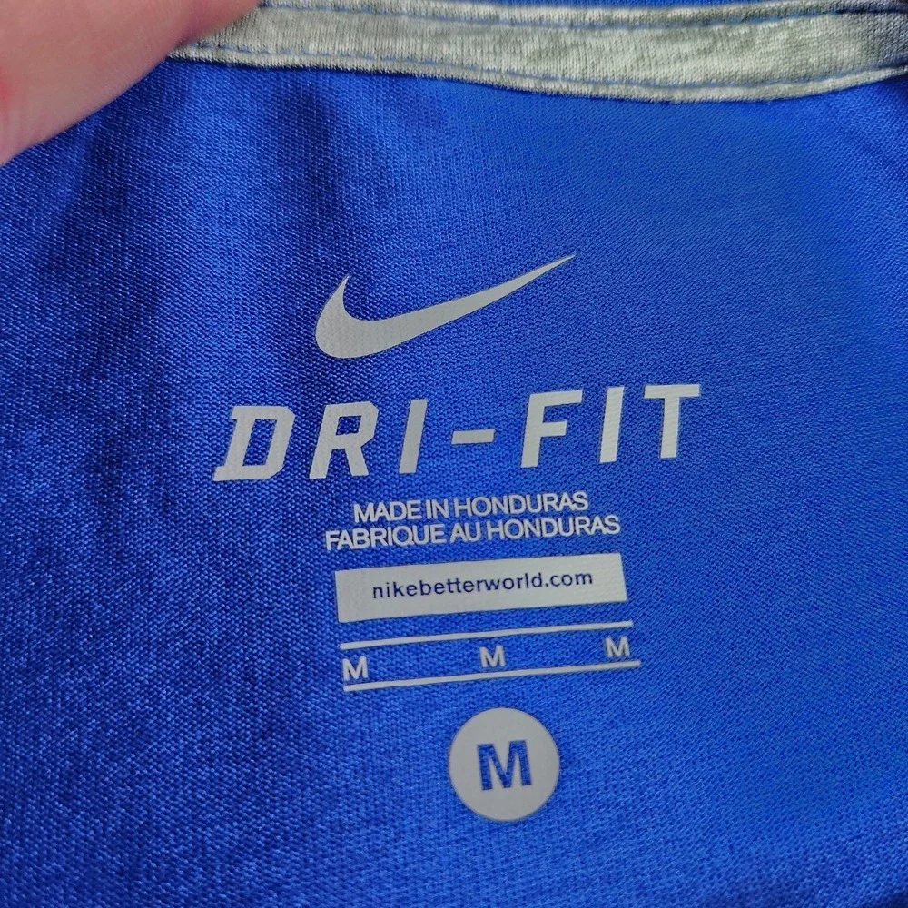 Nike Football Shirt Men Medium Dri Fit Blue Quick Dry UPF NEW Performance